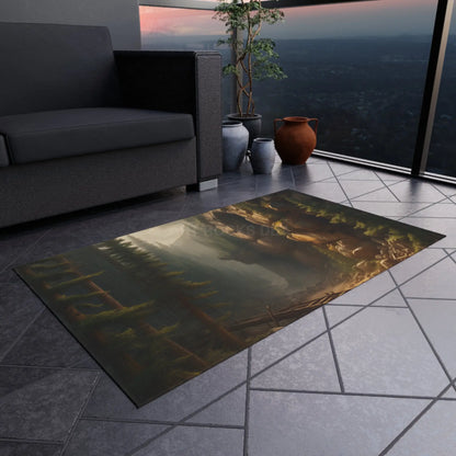 Abandoned Cave Outdoor Rug | Nature-Themed Home Decor Patio Mat Camping Accessory Garden Decoration Hiking-Inspired