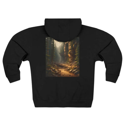 Abandoned Mining Tunnel Forest Path Zip-Up Sweatshirt - XS / Black - Hoodie