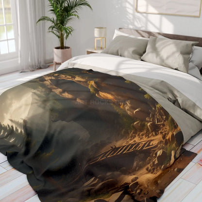 Abandoned Mining Tunnel in the Woods Arctic Fleece Blanket - Cozy Scenic Throw for Outdoor Lovers - Home Decor