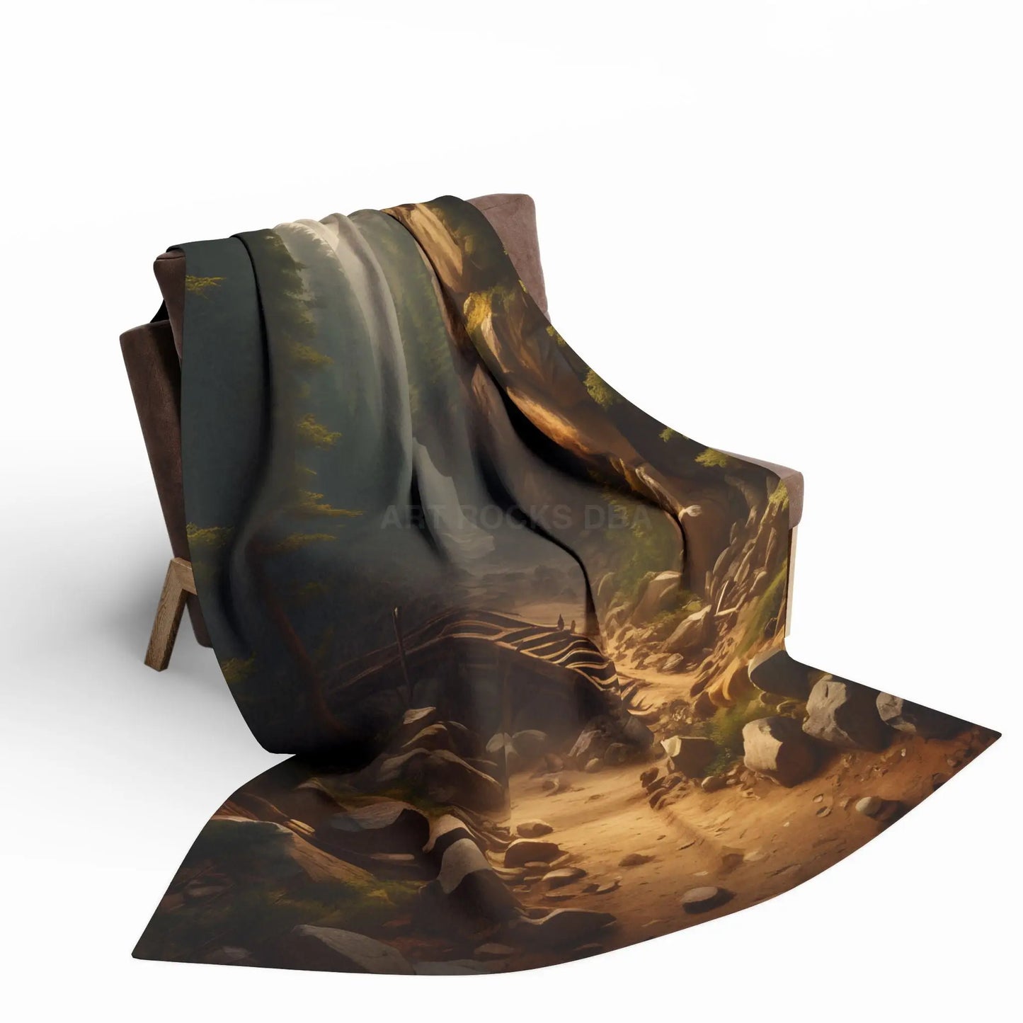 Abandoned Mining Tunnel in the Woods Arctic Fleece Blanket - Cozy Scenic Throw for Outdoor Lovers - Home Decor