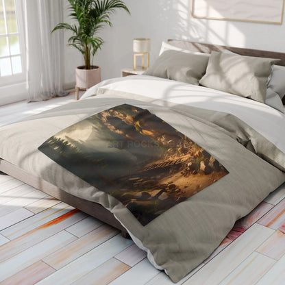 Abandoned Mining Tunnel in the Woods Arctic Fleece Blanket - Cozy Scenic Throw for Outdoor Lovers - Home Decor