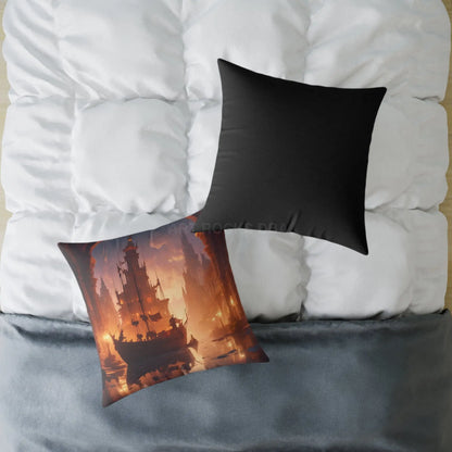 Artistic Ocean Voyage in Abandoned Kingdom Pillow - Decorative Cushion Nautical Home Decor Coastal Living Room Accent