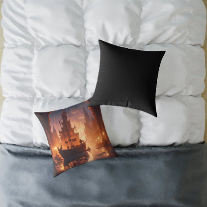 Artistic Ocean Voyage in Abandoned Kingdom Pillow - Decorative Cushion Nautical Home Decor Coastal Living Room Accent