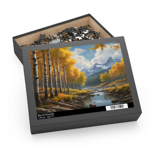 Aspen Creek Mountain Jigsaw Puzzle — (120/252/500 pieces) - 10’’ × 8’’ (120 pcs) - Puzzle