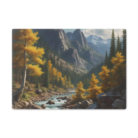 Aspen Mountain Stream Cutting Board — Scenic Fall Landscape Kitchen Board - Small - Home Decor
