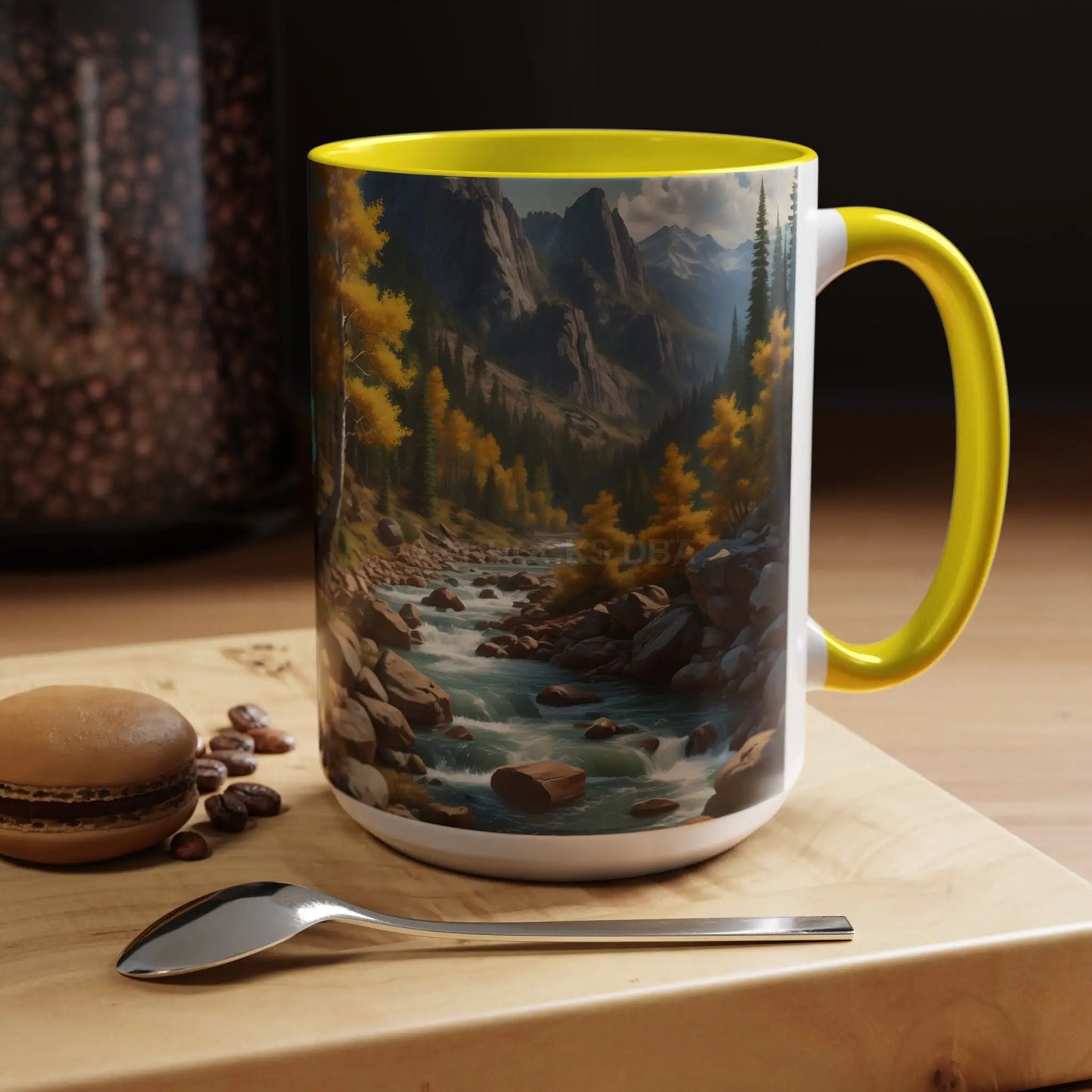 Aspen River Cabin Coffee Mug — Nature Landscape Accent Mug (11/15 oz) - Mug