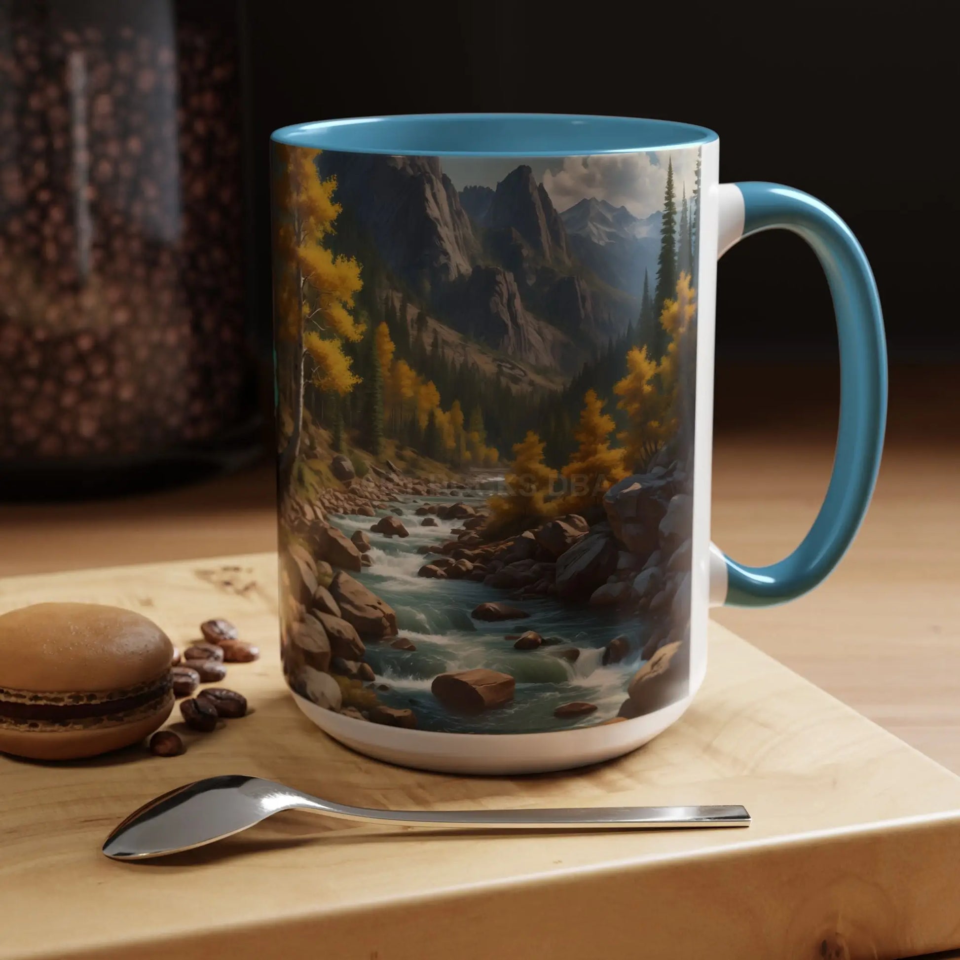 Aspen River Cabin Coffee Mug — Nature Landscape Accent Mug (11/15 oz) - Mug