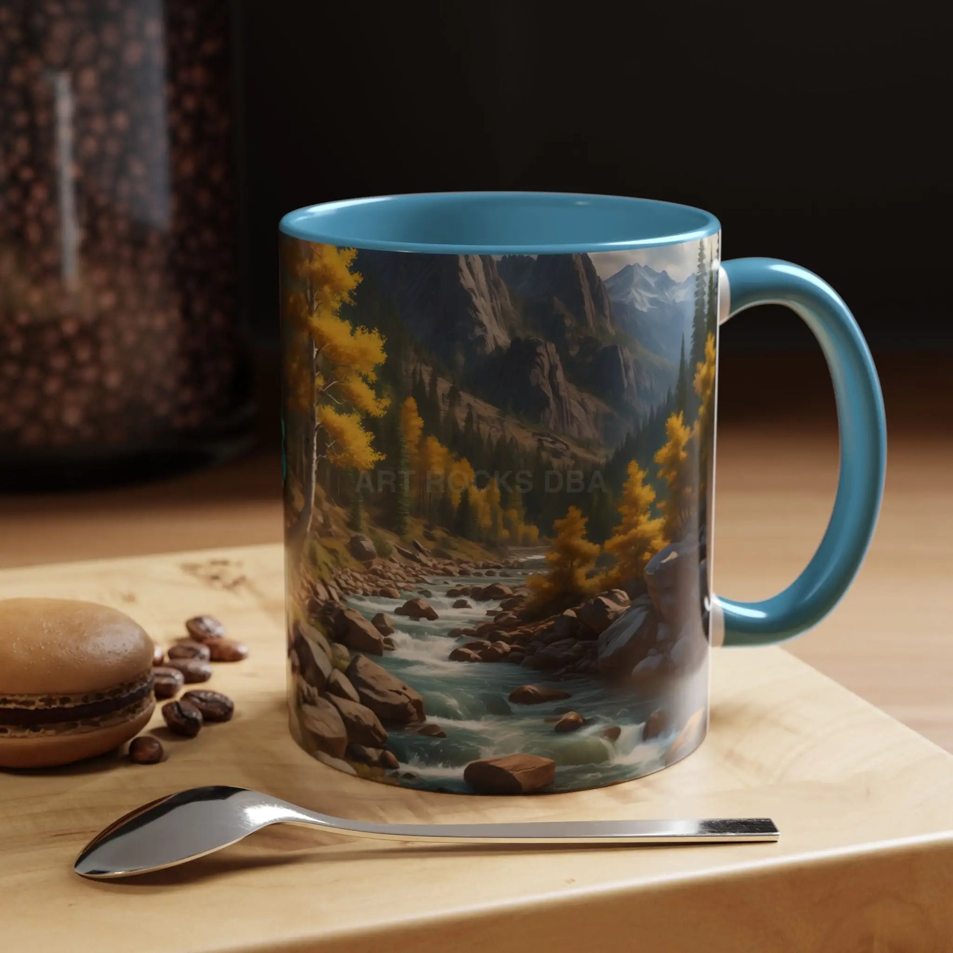 Aspen River Cabin Coffee Mug — Nature Landscape Accent Mug (11/15 oz) - Mug