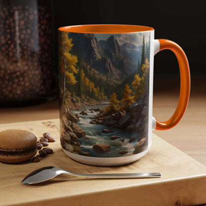 Aspen River Cabin Coffee Mug — Nature Landscape Accent Mug (11/15 oz) - Mug