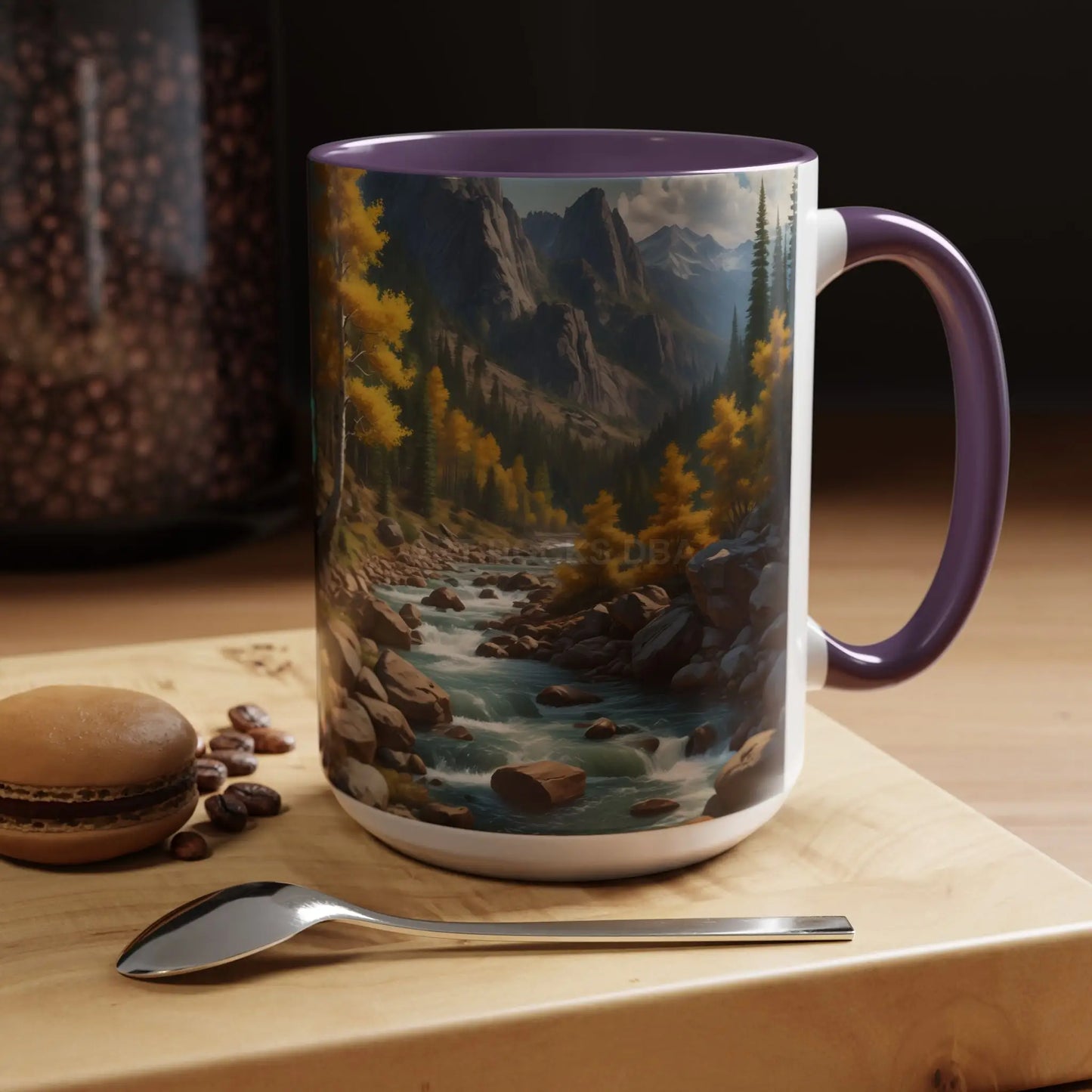 Aspen River Cabin Coffee Mug — Nature Landscape Accent Mug (11/15 oz) - Mug