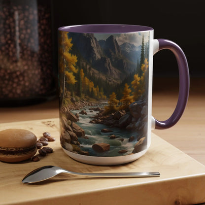Aspen River Cabin Coffee Mug — Nature Landscape Accent Mug (11/15 oz) - Mug