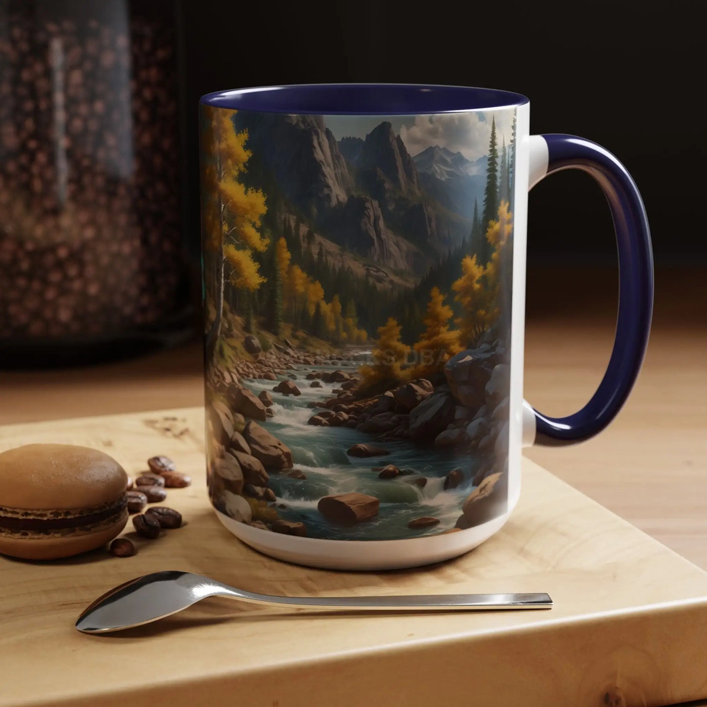 Aspen River Cabin Coffee Mug — Nature Landscape Accent Mug (11/15 oz) - Mug