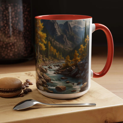 Aspen River Cabin Coffee Mug — Nature Landscape Accent Mug (11/15 oz) - Mug