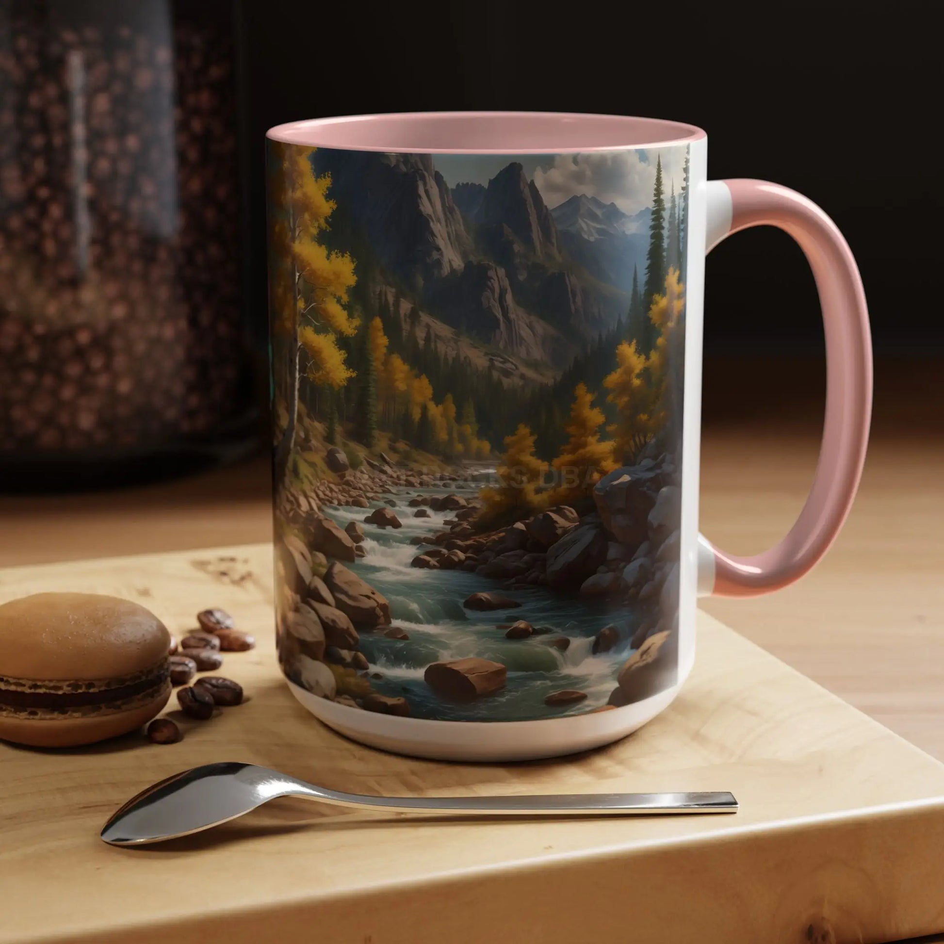 Aspen River Cabin Coffee Mug — Nature Landscape Accent Mug (11/15 oz) - Mug
