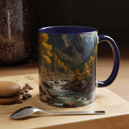 Aspen River Cabin Coffee Mug — Nature Landscape Accent Mug (11/15 oz) - Mug