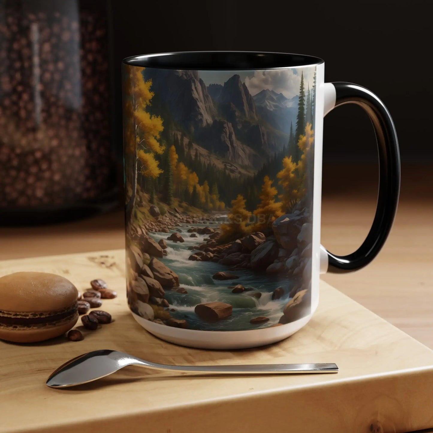 Aspen River Cabin Coffee Mug — Nature Landscape Accent Mug (11/15 oz) - Mug