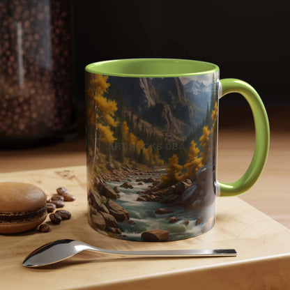 Aspen River Cabin Coffee Mug — Nature Landscape Accent Mug (11/15 oz) - Mug