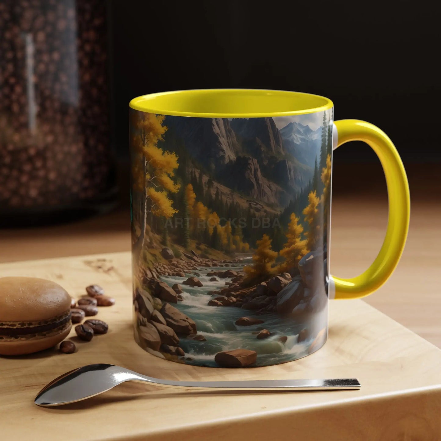 Aspen River Cabin Coffee Mug — Nature Landscape Accent Mug (11/15 oz) - Mug