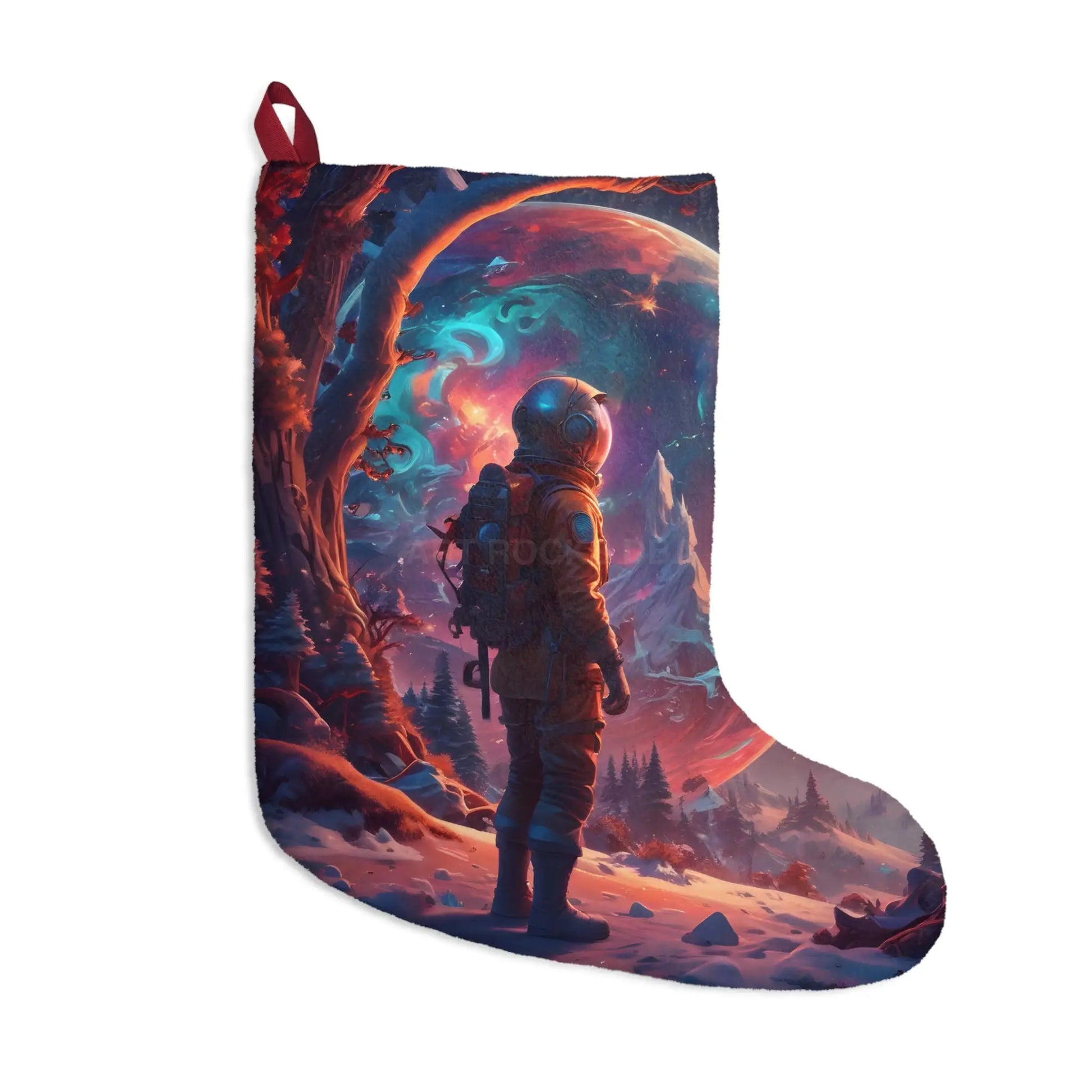 Astronaut Christmas Stocking — Cosmic Winter Holiday Stocking - One size - Home Decor