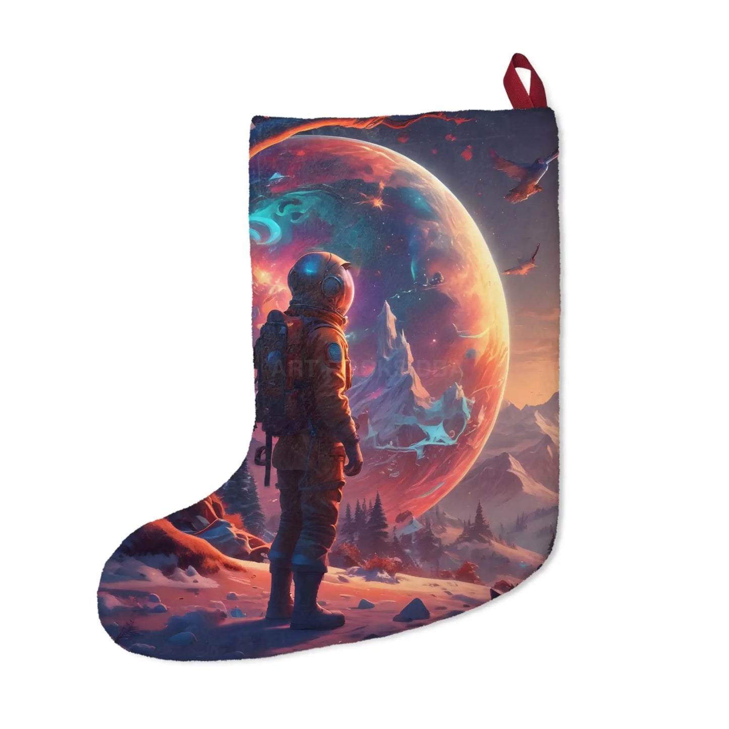 Astronaut Christmas Stocking — Cosmic Winter Holiday Stocking - One size - Home Decor