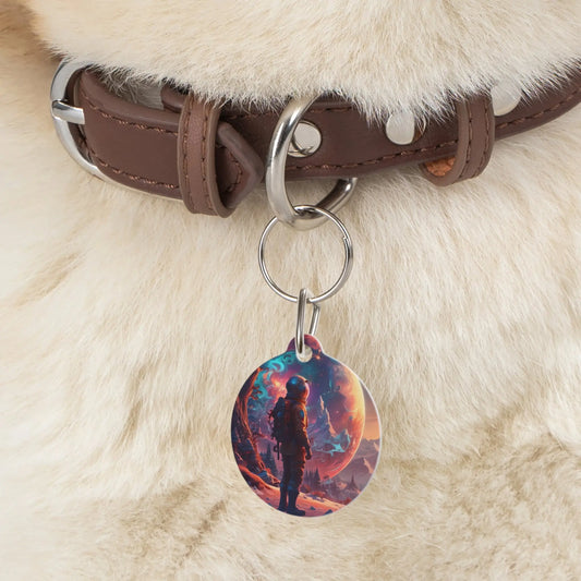 Astronaut Pet Tag — Cosmic Space Adventure Dog ID Tag - 1’’ - Pets