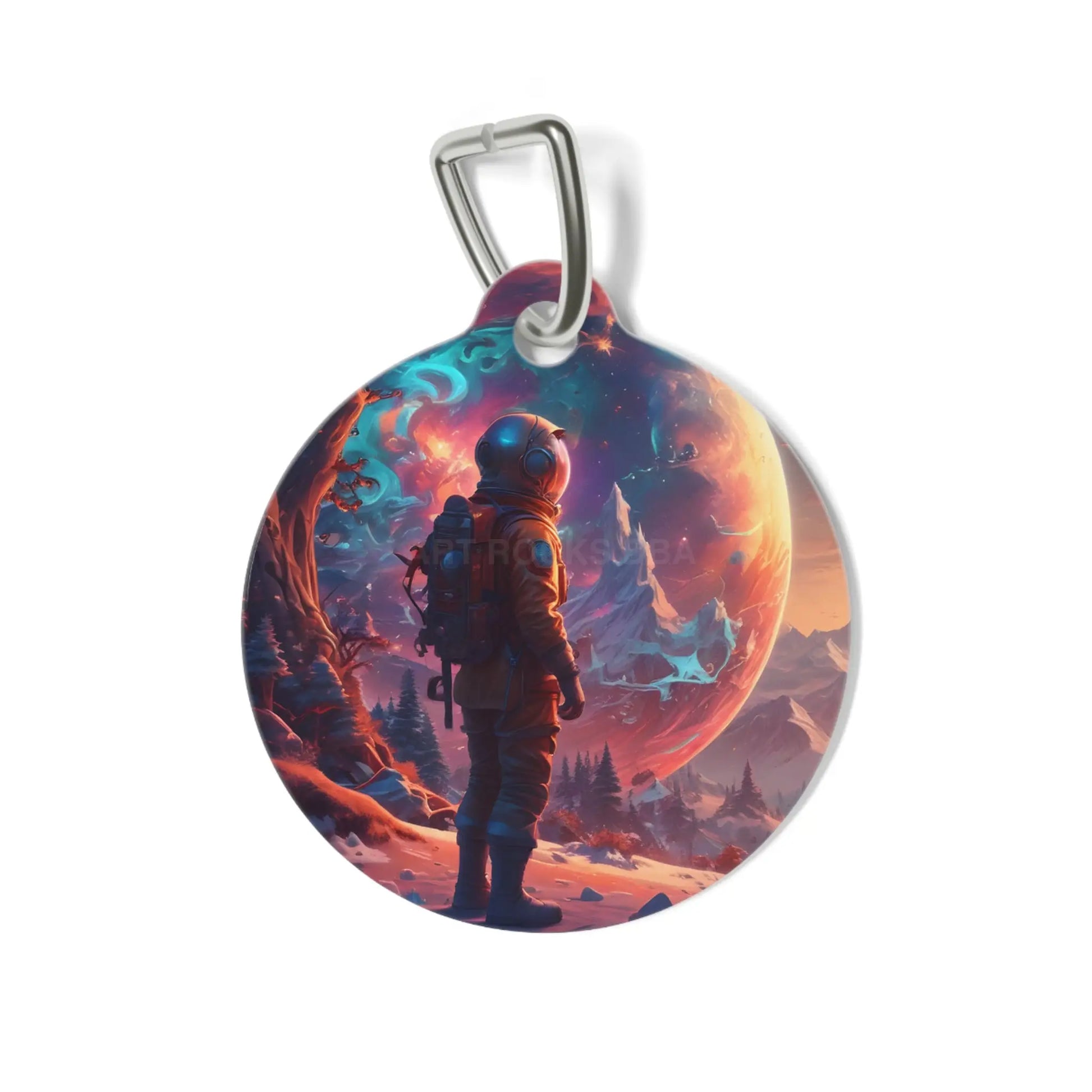 Astronaut Pet Tag — Cosmic Space Adventure Dog ID Tag - 1’’ - Pets