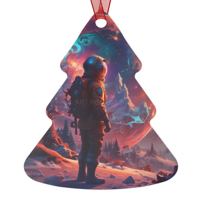 Astronaut Space Scene Metal Ornament — Cosmic Holiday Décor - Tree / One Size - Home Decor