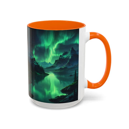 Aurora Borealis Lakeside Coffee Mug – Northern Lights Scenic Accent Mug - Mug