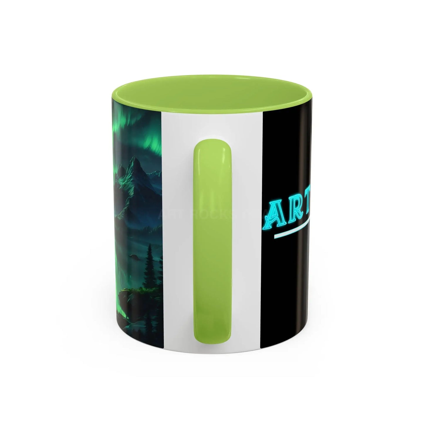 Aurora Borealis Lakeside Coffee Mug – Northern Lights Scenic Accent Mug - Mug