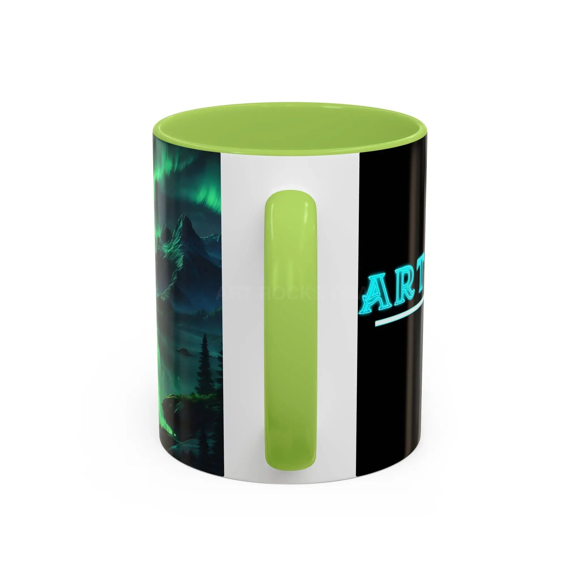 Aurora Borealis Lakeside Coffee Mug – Northern Lights Scenic Accent Mug - Mug