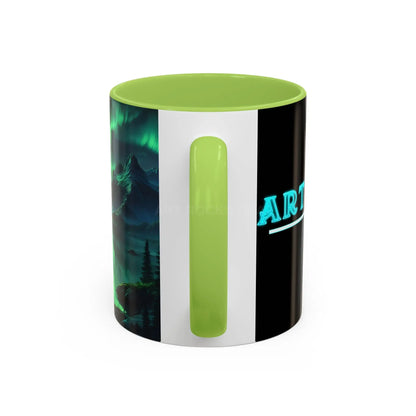 Aurora Borealis Lakeside Coffee Mug – Northern Lights Scenic Accent Mug - Mug