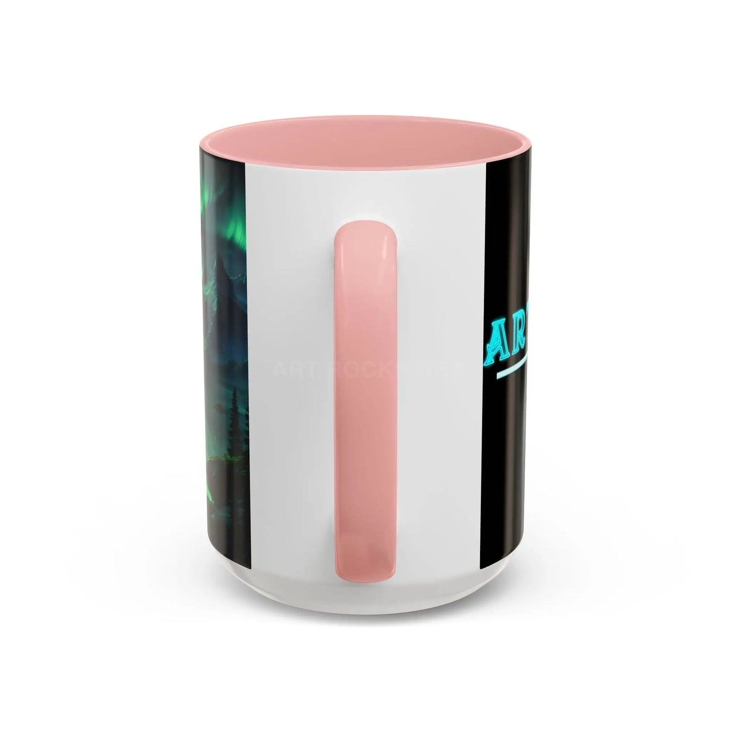 Aurora Borealis Lakeside Coffee Mug – Northern Lights Scenic Accent Mug - Mug