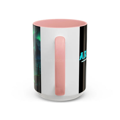 Aurora Borealis Lakeside Coffee Mug – Northern Lights Scenic Accent Mug - Mug