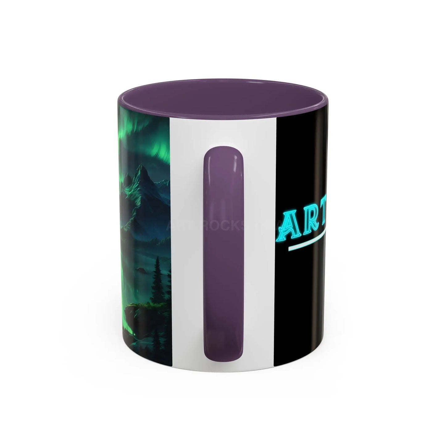 Aurora Borealis Lakeside Coffee Mug – Northern Lights Scenic Accent Mug - Mug