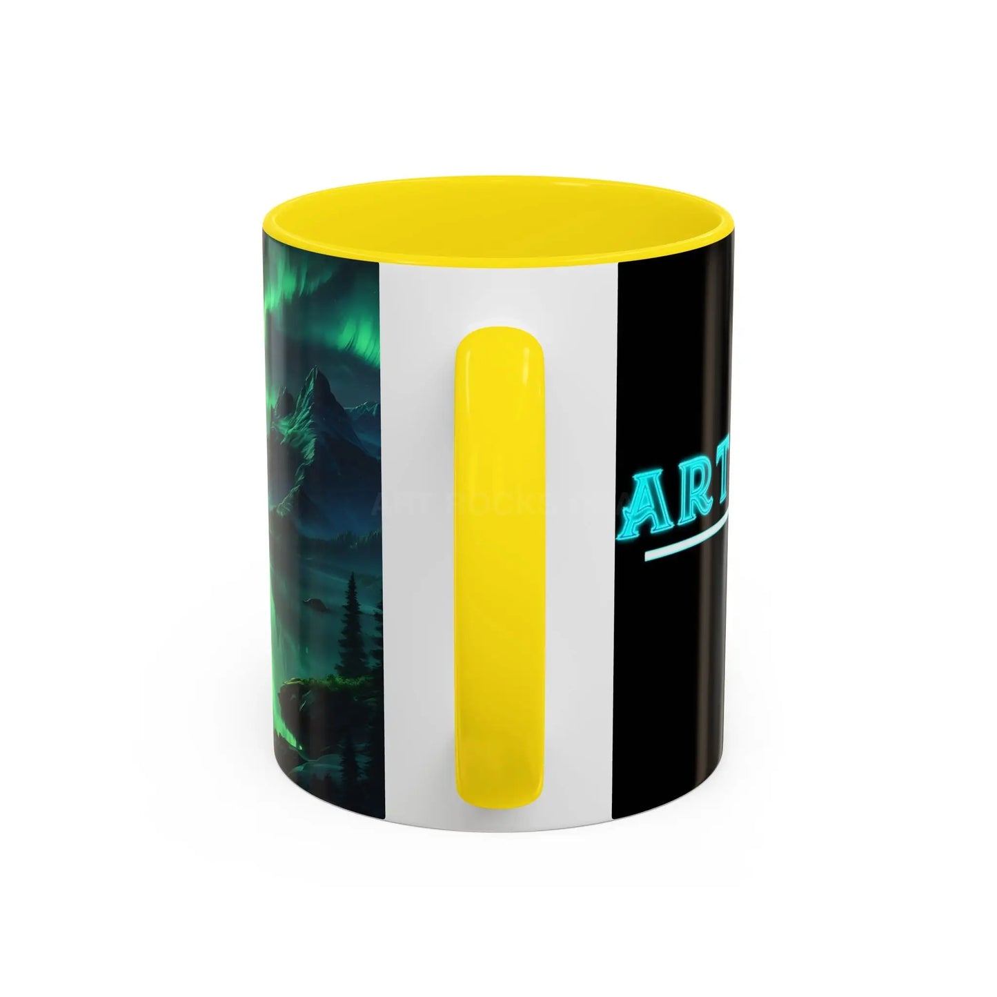 Aurora Borealis Lakeside Coffee Mug – Northern Lights Scenic Accent Mug - Mug