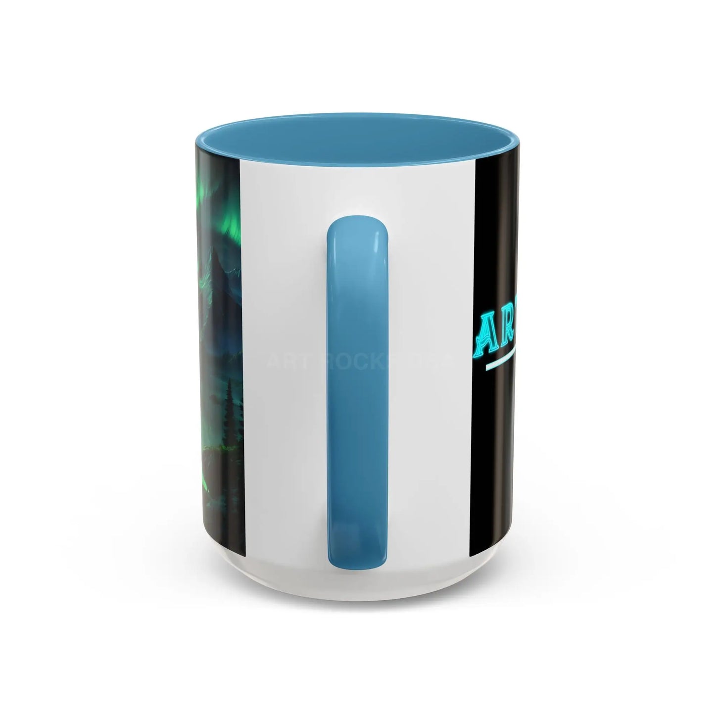 Aurora Borealis Lakeside Coffee Mug – Northern Lights Scenic Accent Mug - Mug