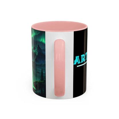 Aurora Borealis Lakeside Coffee Mug – Northern Lights Scenic Accent Mug - Mug