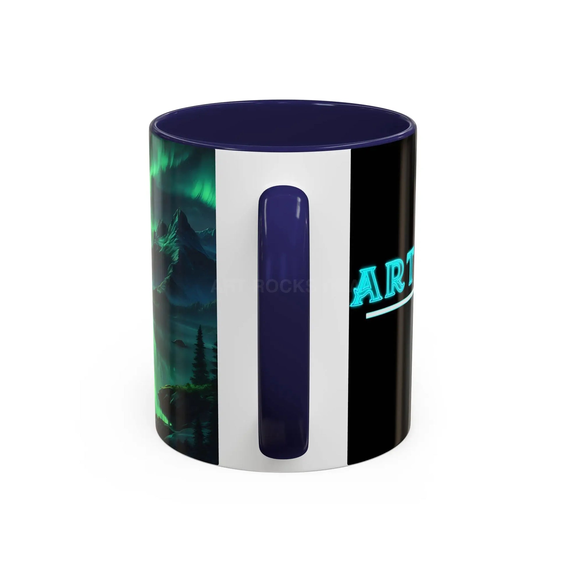 Aurora Borealis Lakeside Coffee Mug – Northern Lights Scenic Accent Mug - Mug