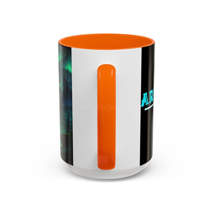 Aurora Borealis Lakeside Coffee Mug – Northern Lights Scenic Accent Mug - Mug