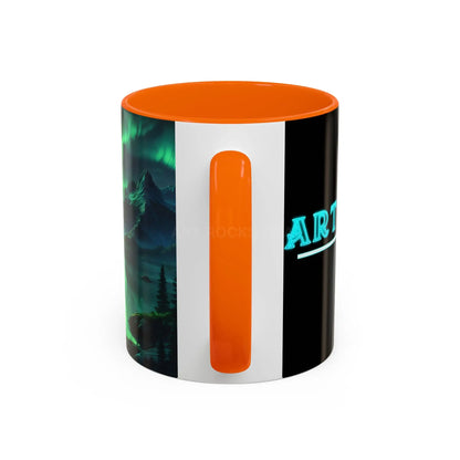 Aurora Borealis Lakeside Coffee Mug – Northern Lights Scenic Accent Mug - Mug
