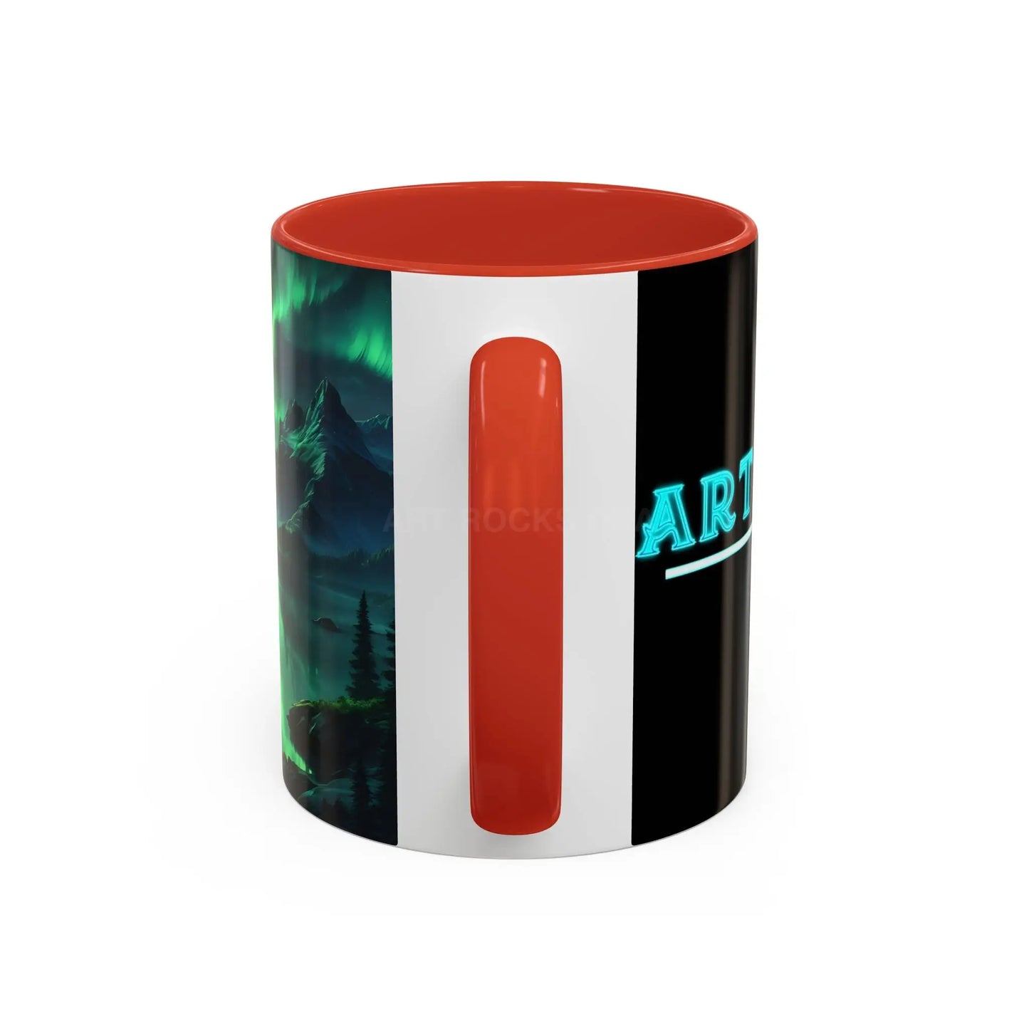 Aurora Borealis Lakeside Coffee Mug – Northern Lights Scenic Accent Mug - Mug