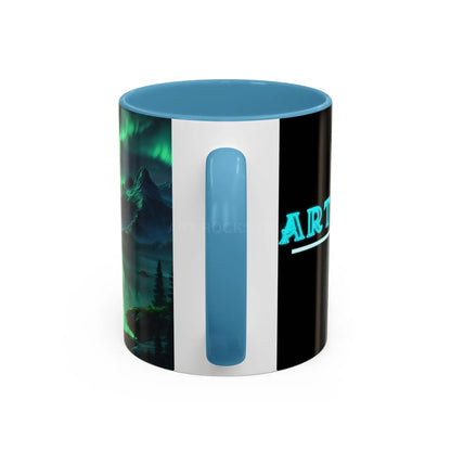 Aurora Borealis Lakeside Coffee Mug – Northern Lights Scenic Accent Mug - Mug