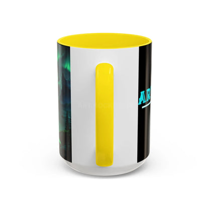 Aurora Borealis Lakeside Coffee Mug – Northern Lights Scenic Accent Mug - Mug