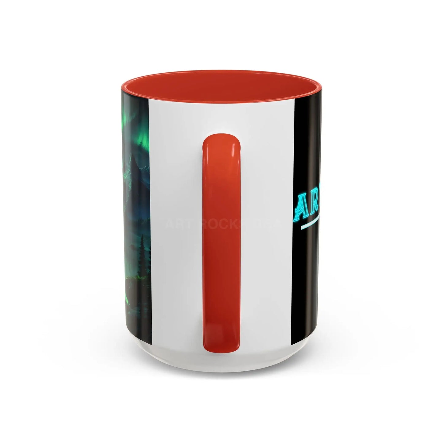 Aurora Borealis Lakeside Coffee Mug – Northern Lights Scenic Accent Mug - Mug