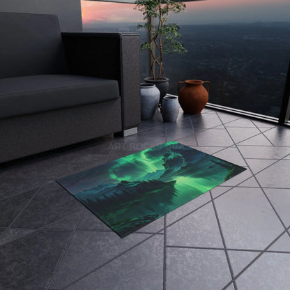 Aurora Borealis Landscape Outdoor Rug Nature Decor Patio Mat Camping Accessories Garden Aesthetic Home and Outdoor