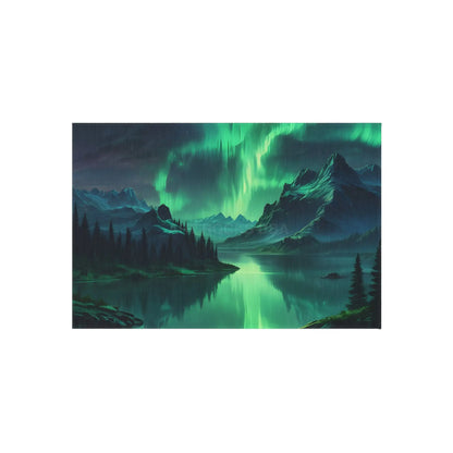 Aurora Borealis Landscape Outdoor Rug Nature Decor Patio Mat Camping Accessories Garden Aesthetic Home and Outdoor