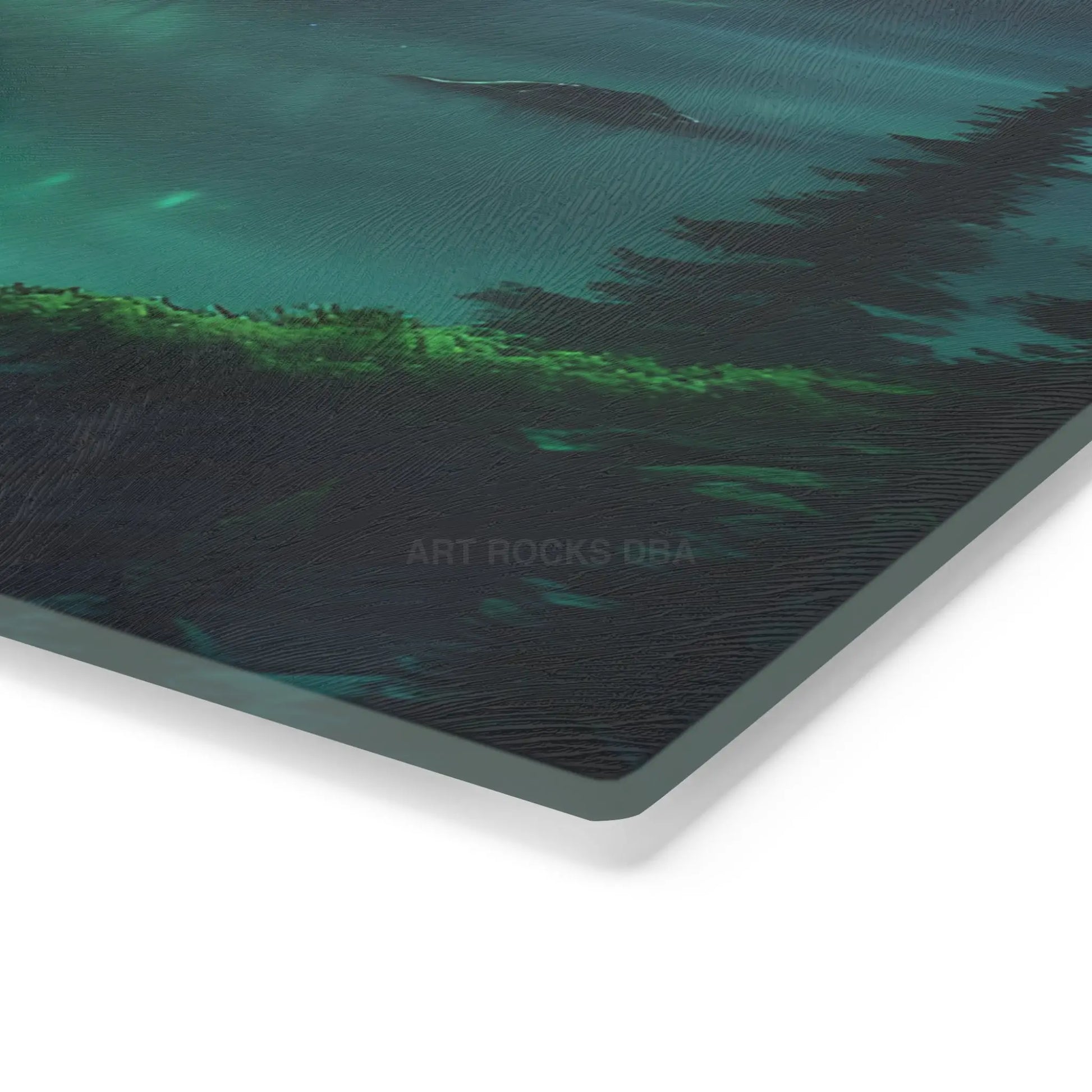 Aurora Borealis Mountain Glass Cutting Board — Northern Lights Scenic Kitchen Board - Home Decor