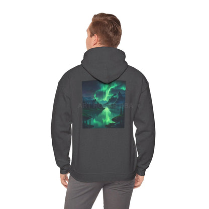 Aurora Borealis Sweatshirt Unisex Hooded Sweatshirt - Cozy Graphic Hoodie for Art Lovers Winter Gift Casual Wear Art