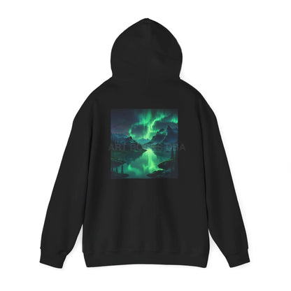 Aurora Borealis Sweatshirt Unisex Hooded Sweatshirt - Cozy Graphic Hoodie for Art Lovers Winter Gift Casual Wear Art