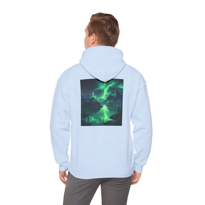Aurora Borealis Sweatshirt Unisex Hooded Sweatshirt - Cozy Graphic Hoodie for Art Lovers Winter Gift Casual Wear Art